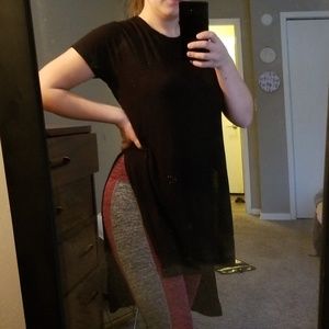 Long black stretchy shirt
